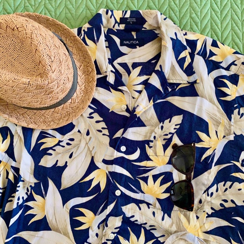 Vintage Men's Nautica Tropical Shirt